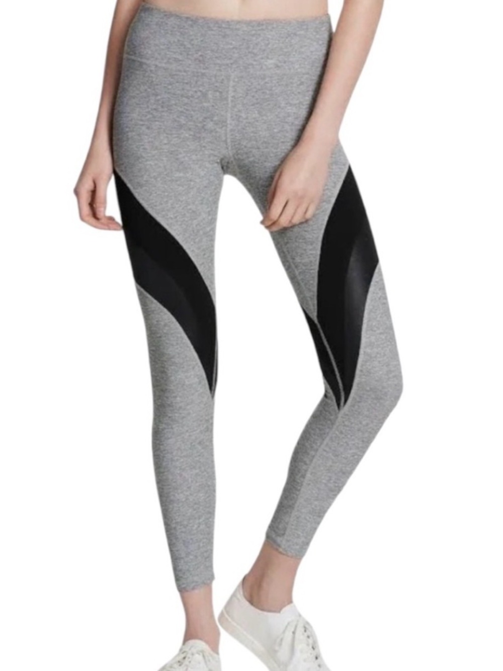 CALVIN KLEIN PERFORMANCE GRAPHIC LEGGINGS ANKLE-LENGHT WOMEN GRAY/BLACK SZ SMALL